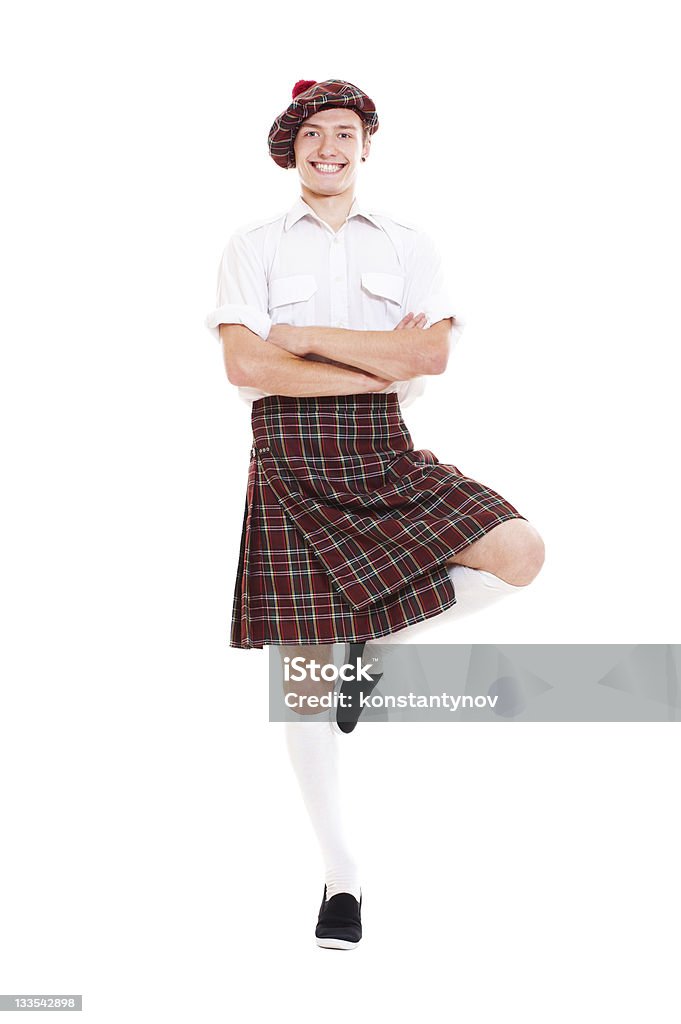 Feliz scotch Dançarino em roupas nacional - Royalty-free Homens Foto de stock