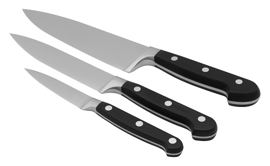 Chef knives on white background