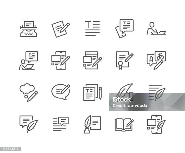 선 텍스트 아이콘 아이콘에 대한 스톡 벡터 아트 및 기타 이미지 - 아이콘, 쓰기, 필기 - iStock