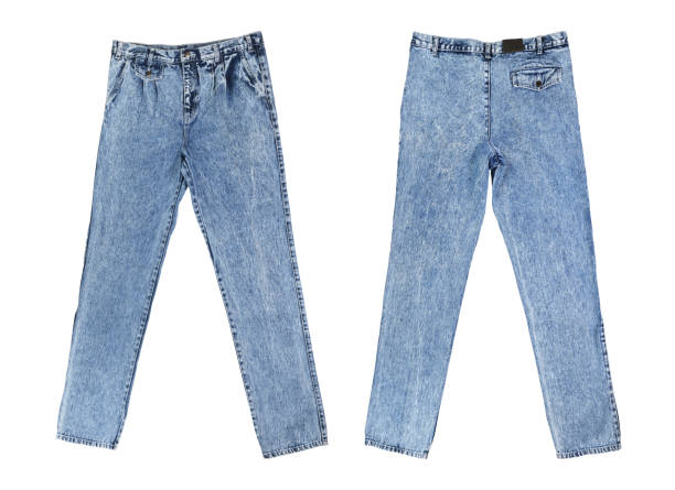 istock 90s blue vintage jeans. 1990s isolated on white background. 1335439858