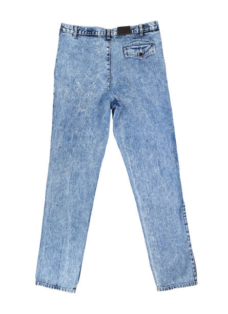 istock 90s blue vintage jeans. 1990s isolated on white background.Back view. 1335440035