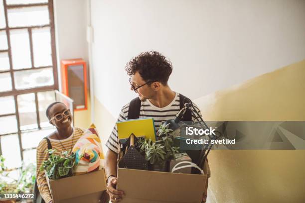 College Students Moving In Dorm Stock Photo - Download Image Now - Relocation, Moving House, University Student