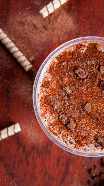 istock Delicious chocolate milkshake in plastic cup. Copy space 1335446507