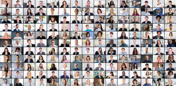 istock Professional Group Headshot Video Conference 1335446626
