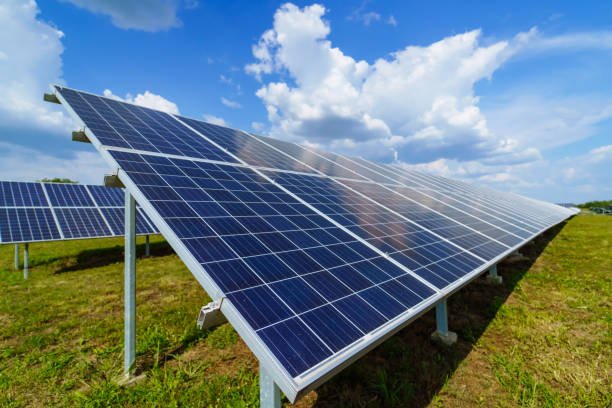 istock Photovoltaic. Solar panel, alternative electricity source. Concept of sustainable resources ,clean energy power 1335457447