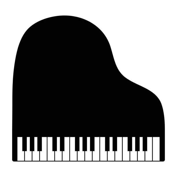 Vector illustration of A piano isolated vector illustration.