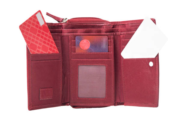 istock Red wallet with credit cards isolated on white background 1335476739