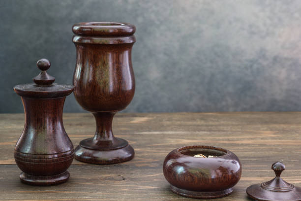 istock wooden tablewares on the wooden table 1335476770