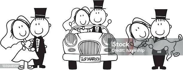 Just Married Cartoon Stock Illustration - Download Image Now - Wedding, Cartoon, Groom - Human Role