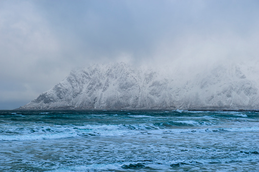 Winter scenery on Lofoten Islands, Norway