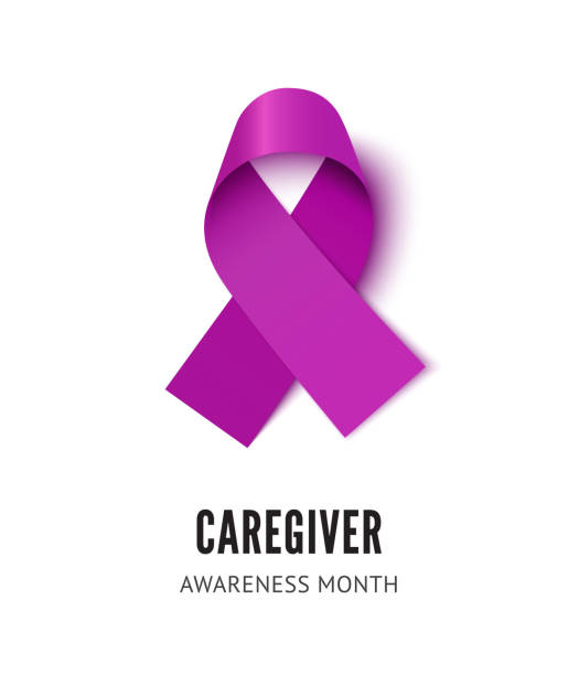 istock Caregiver awareness ribbon vector illustration isolated on white background 1335500144
