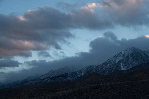 istock Snow on mountain peaks, Lone Pine Desert, California 1335512085
