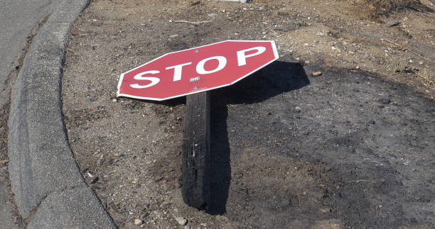 istock Woolsey Fire, Malibu California Post fire 101 Highway Empty 1335512223