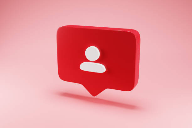 istock 3D Social network New Follower Notification Symbol Isolated on Pink Background 1335515374