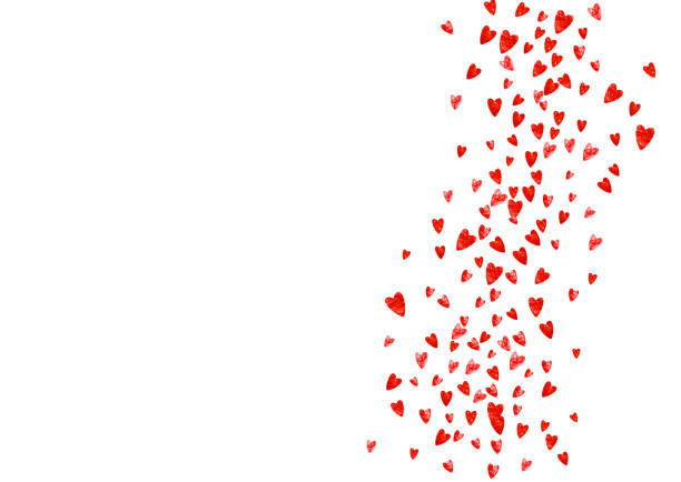 istock Valentine background with pink glitter hearts. February 14th day. Vector confetti for valentine background template. Grunge hand drawn texture. 1335516891