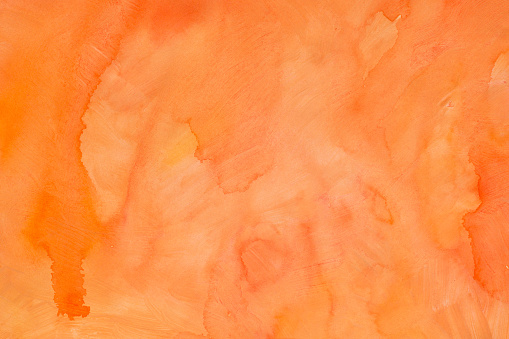 orange color watercolor painted background texture
