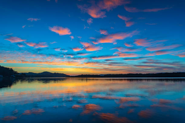 istock Sunrise waterscape with high cloud and reflections 1335519999