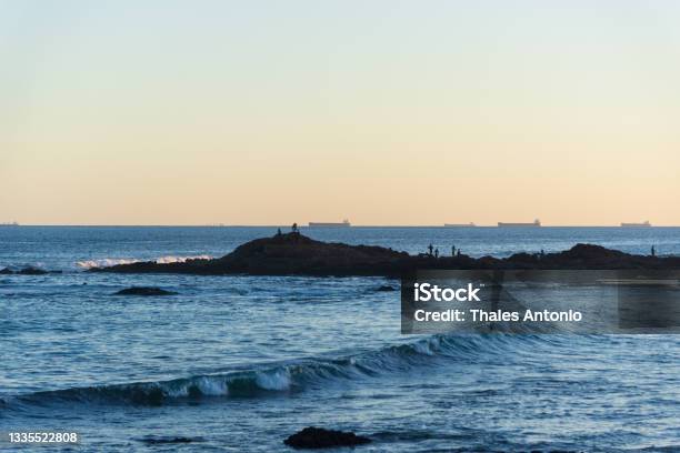 Ondina Beach Landscape On A Sunny Day With Big Rocks And Steady Waves Stock Photo - Download Image Now