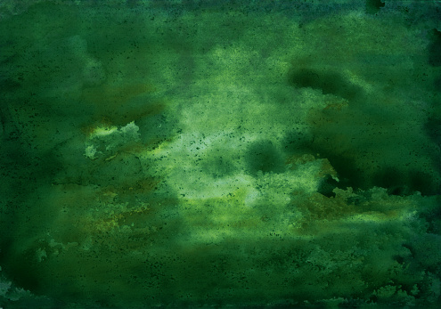 Dark green watercolor. Abstract art grunge background with copy space for text and design.