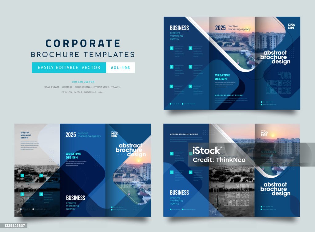 Collection Of Tri Fold Brochure Mock Up Background Abstract Business  Leaflet Flyer Vector Design Presentation Layout A4 Size Stock Illustration  - Download Image Now - iStock