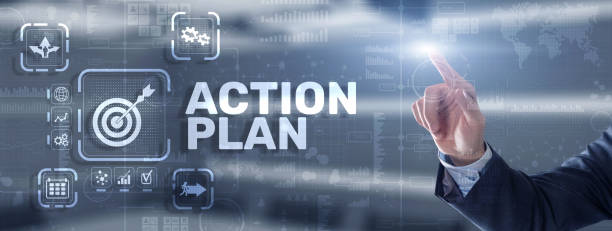 istock Business Action Plan strategy concept on virtual screen. Time management 1335531331