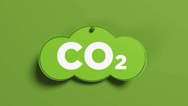 forma de nuvem de cor verde e texto de co2. - recycling carbon footprint footprint sustainable resources - fotografias e filmes do acervo
