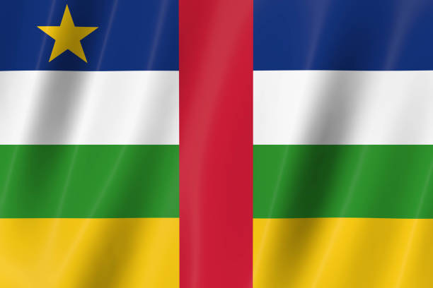 Central African Republic flag, 3d render,8K