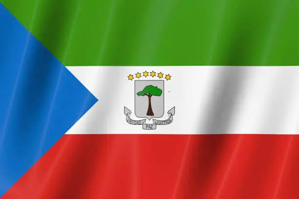 The Republic of Equatorial Guinea flag,3d flag, flag, 3d render,8k