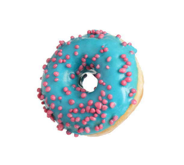 istock Sweet delicious glazed donut on white background 1335545616