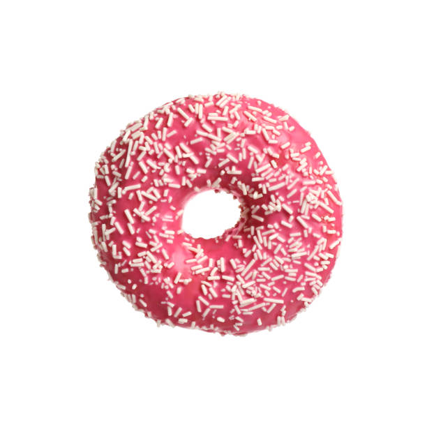 istock Sweet delicious glazed donut on white background 1335545922