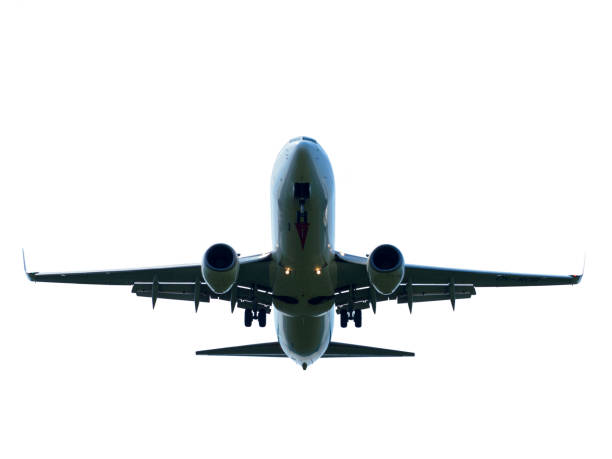 Airplane with white background Airplane with white background boeing 737 photos stock pictures, royalty-free photos & images