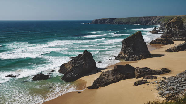istock Scenic View Of Sea Against Sky At Bedruthan Steps 1335550151