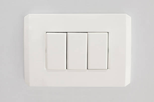 istock Electric switch on the panel in the shop. 1335550558