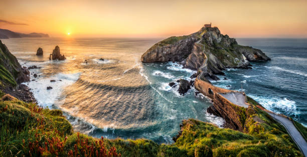 San juan de gaztelugatxe (dragonstone) at sunset