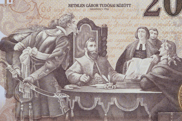 istock Prince G. Bethlen amongst scientists from Hungarian money 1335553055