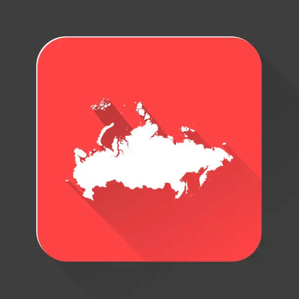 Vector illustration of Highly detailed Russian Federation map with borders isolated on background