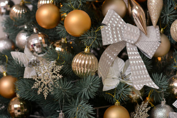 istock Christmas tree decorated with Christmas tree decorations. Christmas background. Merry Christmas and Happy New Year! 1335558493