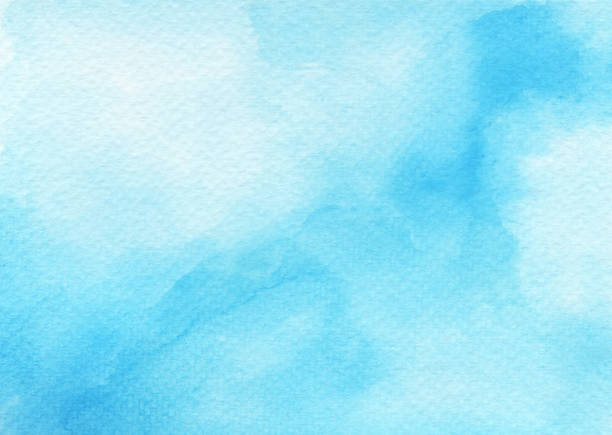 blauer abstrakter aquarell-texturhintergrund. - blue backgrounds stock-grafiken, -clipart, -cartoons und -symbole