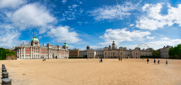 London, UK: Her Majesty's Treasury Building, Government Offices Great George Street, the Exchequer - neo-classical façade on Horse Guards Road, Westminster - British economy and finance ministry - British government