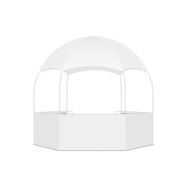 Vector illustration of Hexagonal Round Dome Shaped Tent Mockup