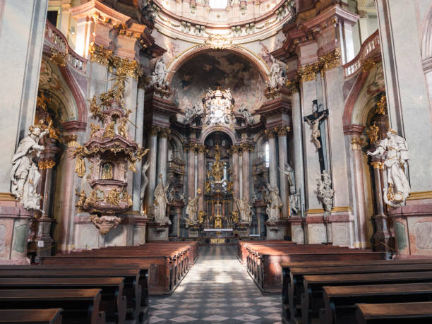 istock Saint Nicholas Church in Prague, Nave and Altar 1335569081