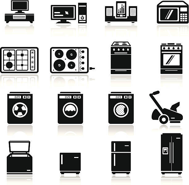 icons set home-geräte - computer icon symbol icon set media player stock-grafiken, -clipart, -cartoons und -symbole