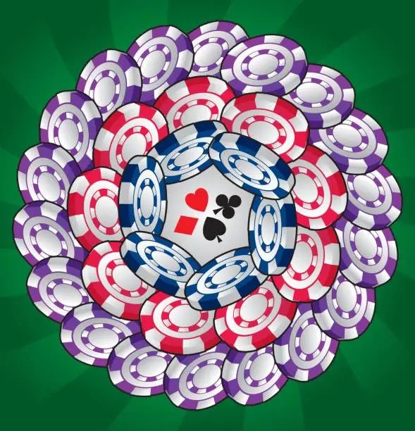 Vector illustration of Poker chips