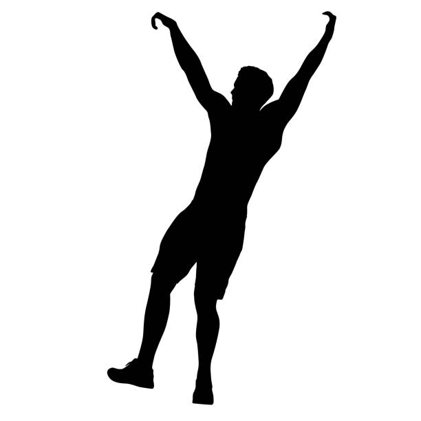 силуэт подтягивающихся шагов тренировки на белом фоне - sport exercising silhouette chin ups stock illustrations