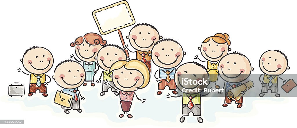 Crowd A large group of cartoon people, no gradients. Adult stock vector