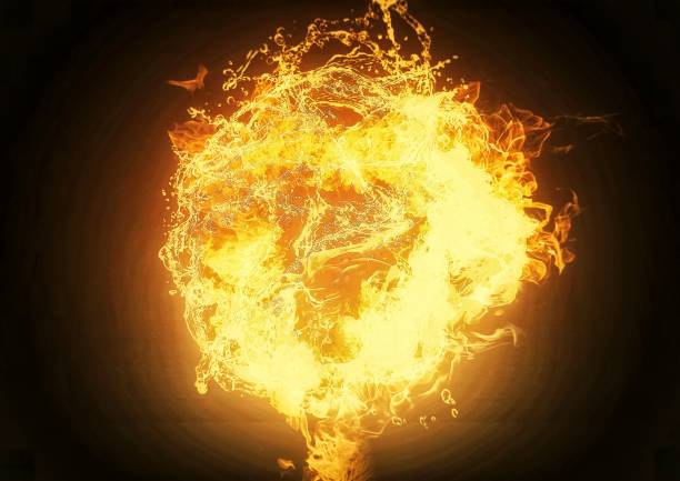 istock 3D illustration of a burning fireball 1335644044