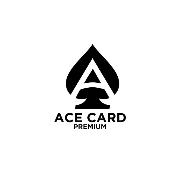 illustrations, cliparts, dessins animés et icônes de ace card black vector icon design - euchre