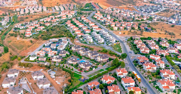 istock Luxury houses aerial view 1335668049