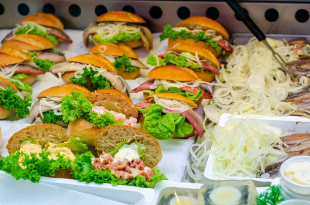 istock Street food, bun with fish 1335679881