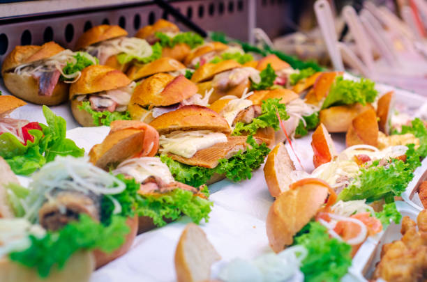 istock Street food, bun with fish 1335680957